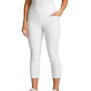 Puma Power Shape Women's White 4 Pocket Cropped Golf Pants Size L NWTF